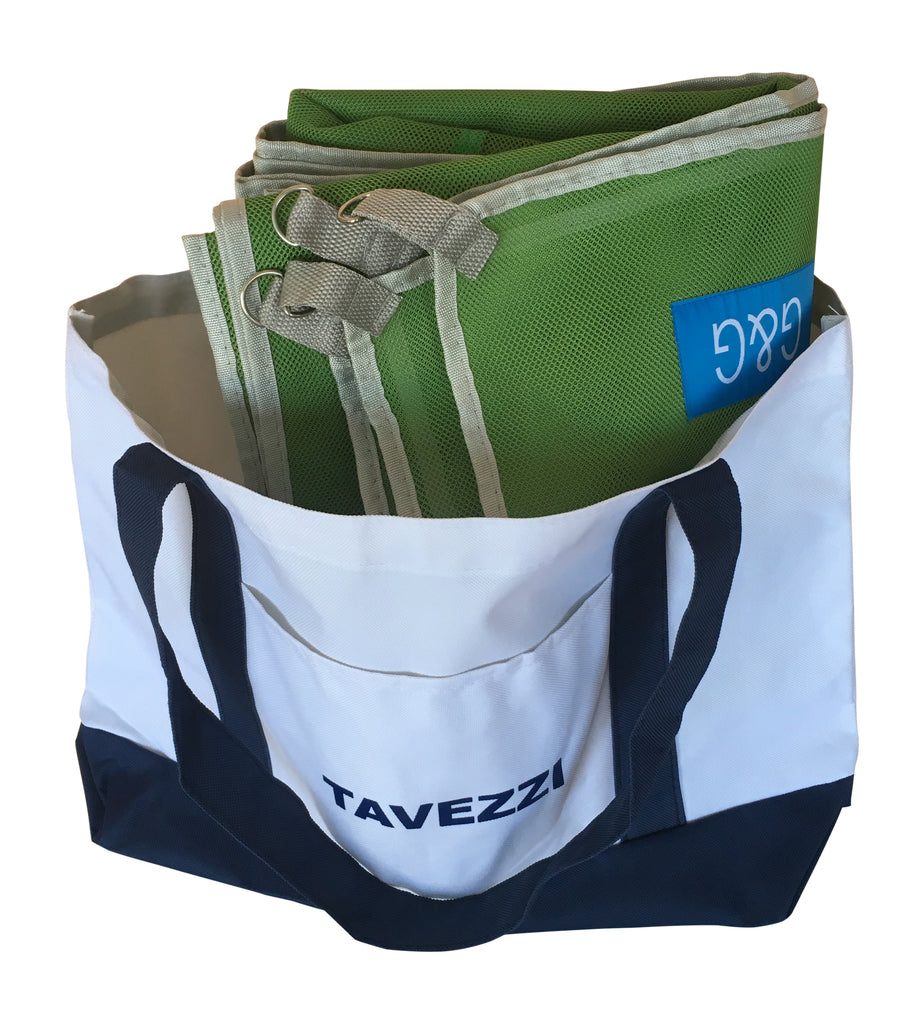 Tavezzi large beach tote bag with G&G portable sand free mesh mat for the beach, pool, picnic, hiking and camping
